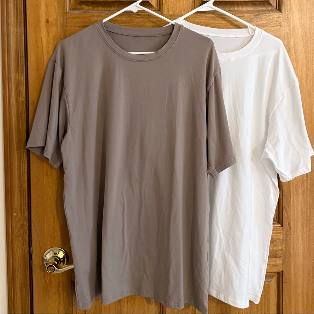 Gray and White T-Shirt Set